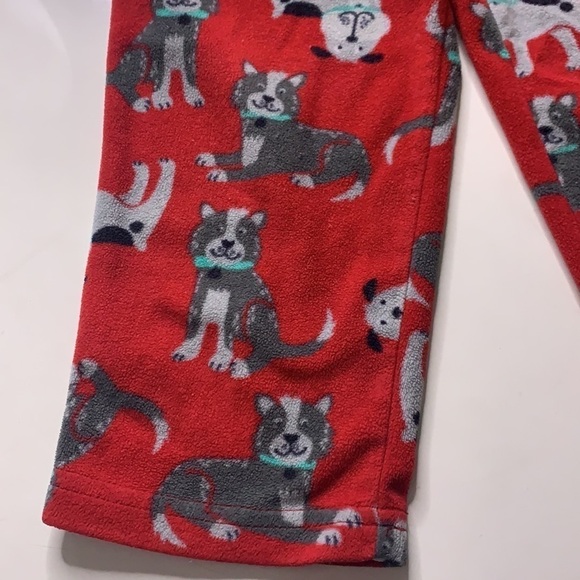 Carter’s toddler 2T red fleece puppy dog Print Pants unisex - Picture 2 of 5